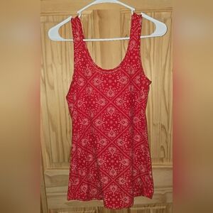 Red Paisley Women's Top Large